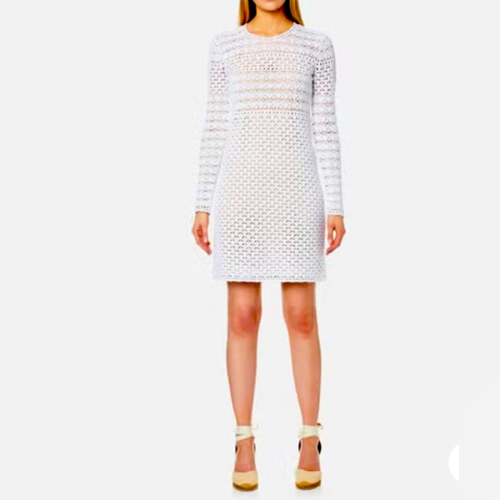 MICHAEL MICHAEL KORS Women's Crochet Sweater Dress - White 100% Cotton